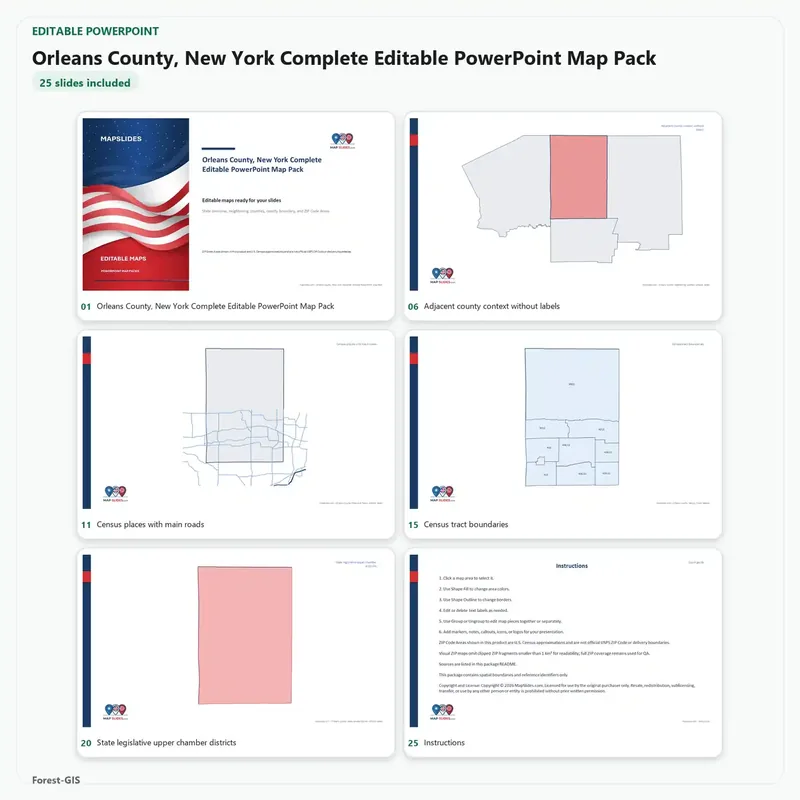Orleans County, New York Editable Map Pack