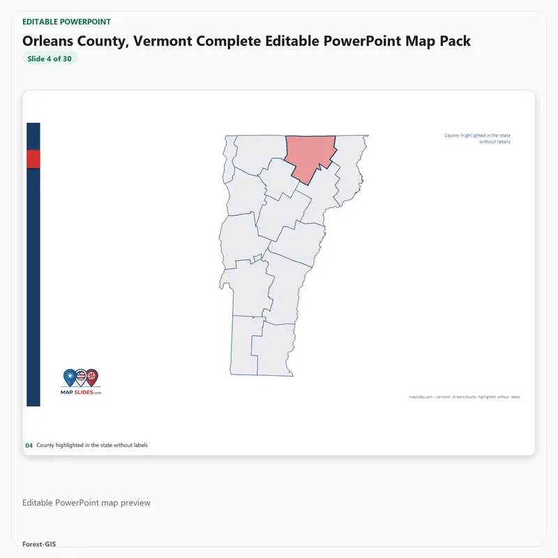 Orleans County, Vermont Editable Map Pack - Image 4