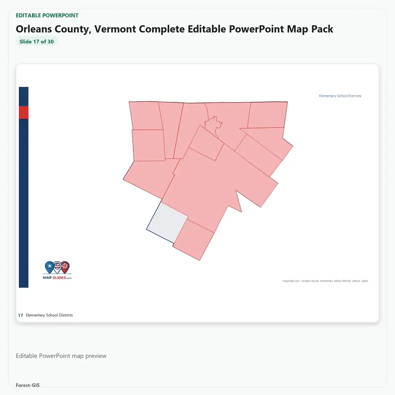 Orleans County, Vermont Editable Map Pack - Image 5