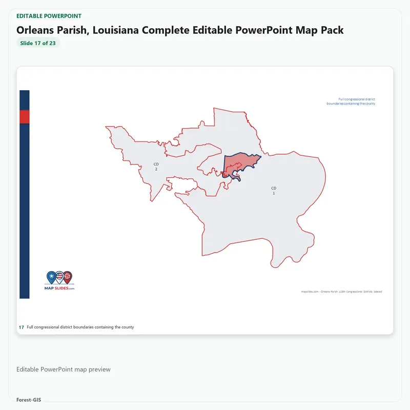 Orleans Parish, Louisiana Editable Map Pack - Image 5