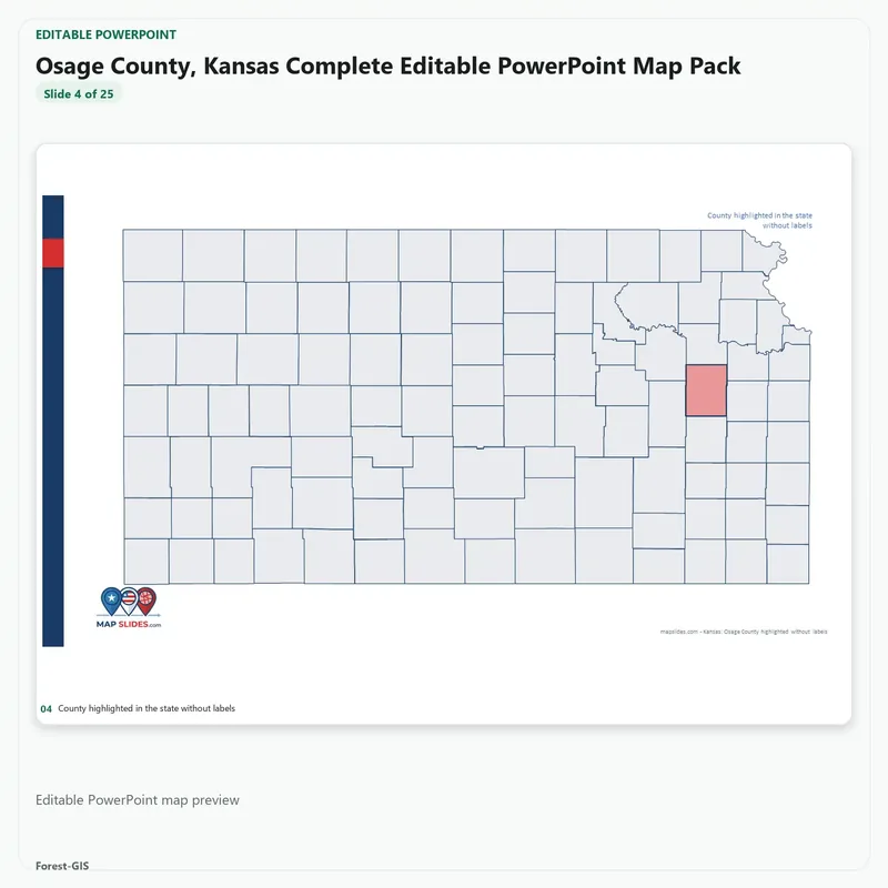 Osage County, Kansas Editable Map Pack - Image 4