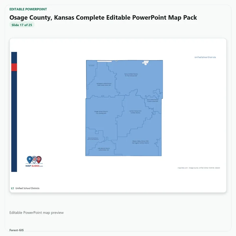 Osage County, Kansas Editable Map Pack - Image 5
