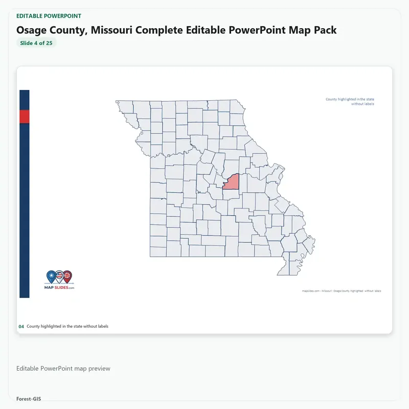 Osage County, Missouri Editable Map Pack - Image 4