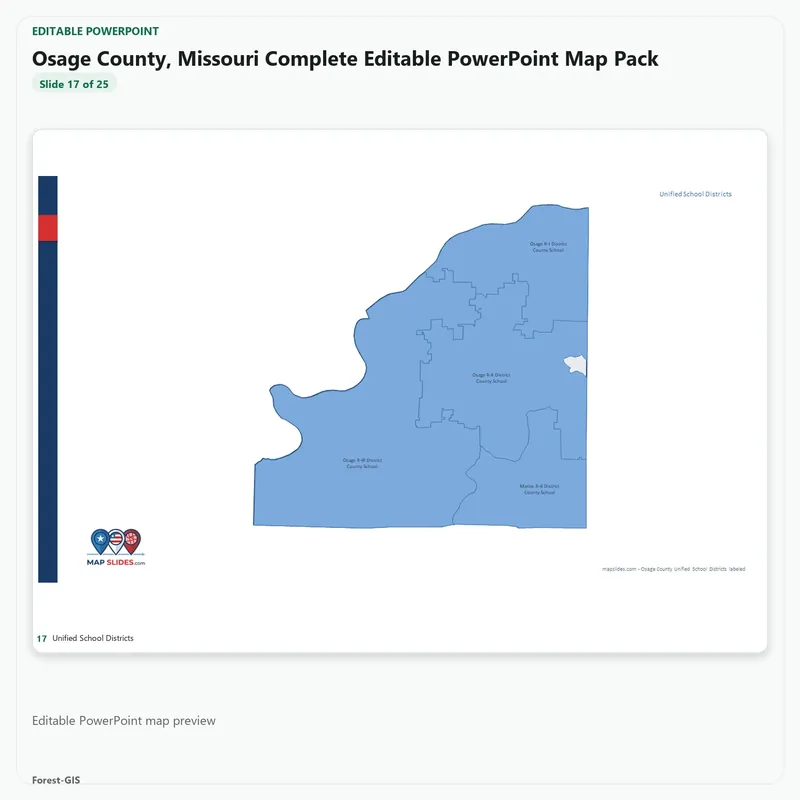 Osage County, Missouri Editable Map Pack - Image 5