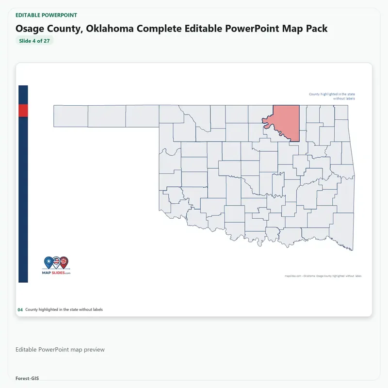Osage County, Oklahoma Editable Map Pack - Image 4