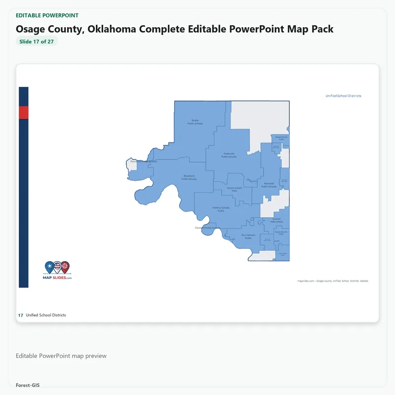 Osage County, Oklahoma Editable Map Pack - Image 5