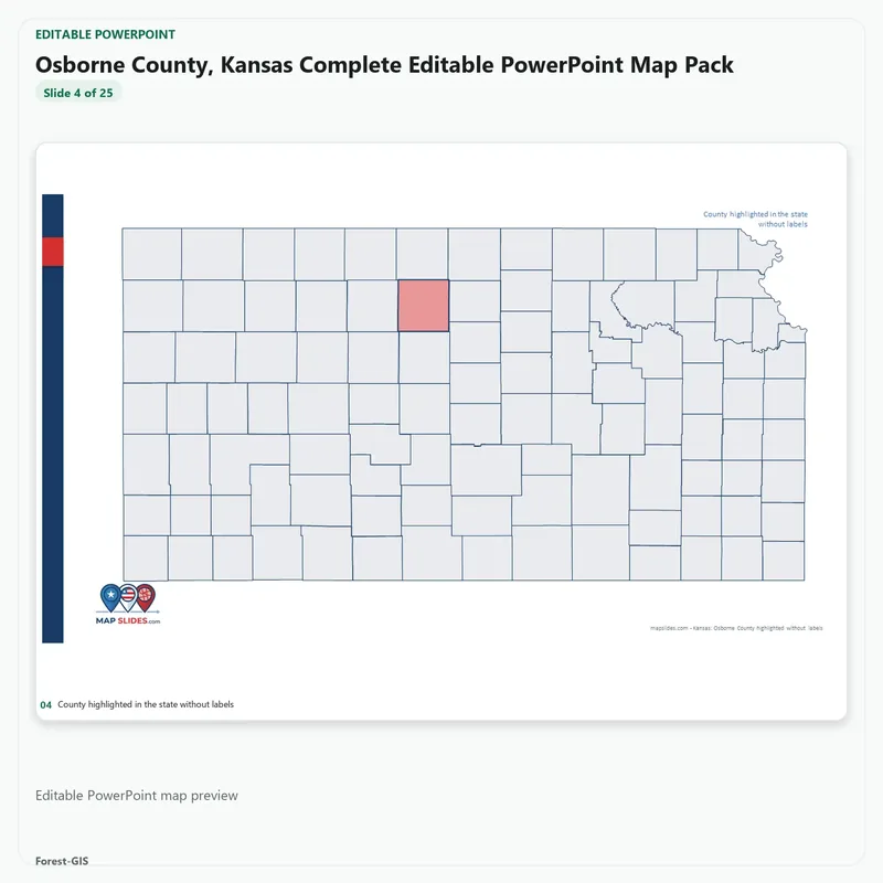 Osborne County, Kansas Editable Map Pack - Image 4