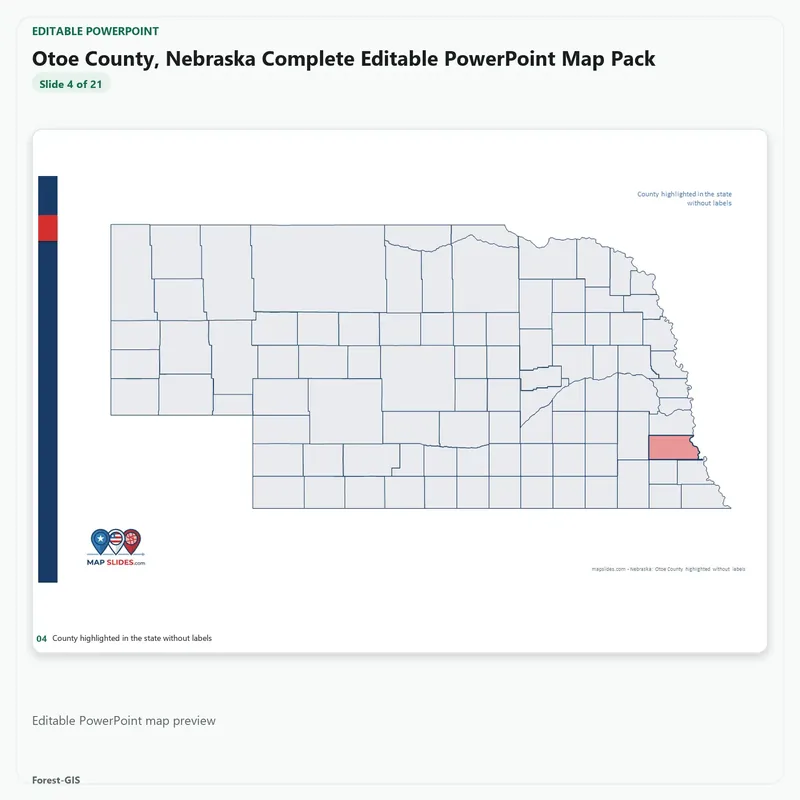 Otoe County, Nebraska Editable Map Pack - Image 4