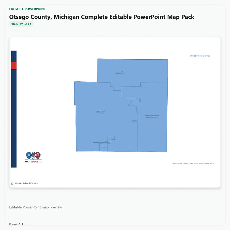 Otsego County, Michigan Editable Map Pack - Image 5
