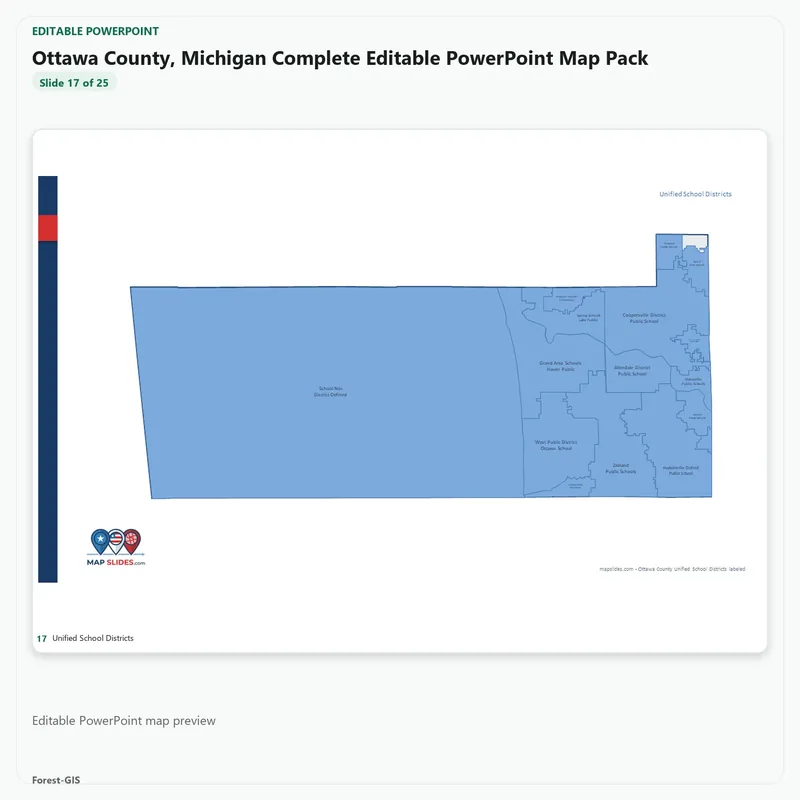 Ottawa County, Michigan Editable Map Pack - Image 5