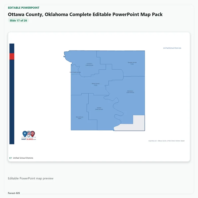 Ottawa County, Oklahoma Editable Map Pack - Image 5