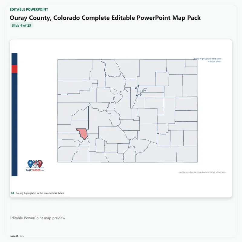Ouray County, Colorado Editable Map Pack - Image 4