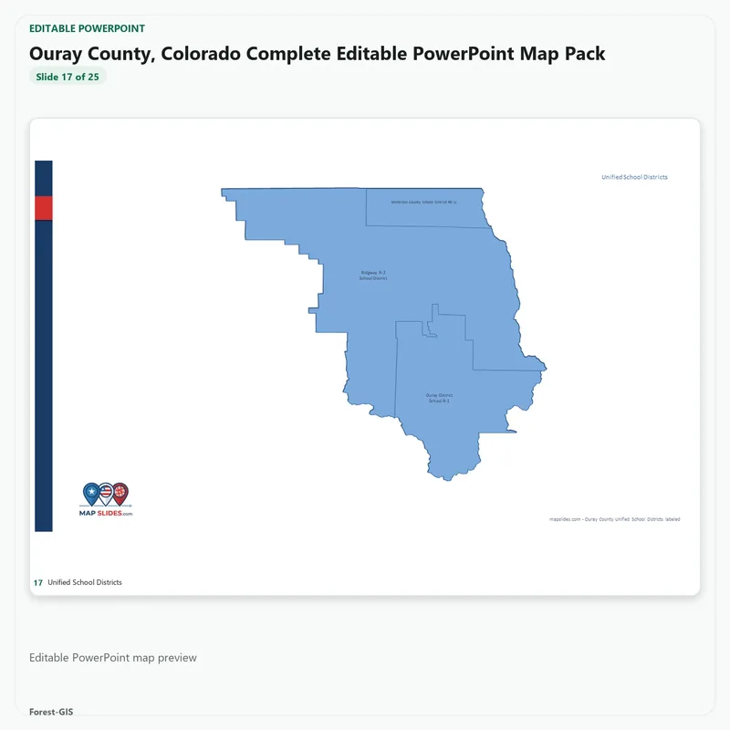 Ouray County, Colorado Editable Map Pack - Image 5