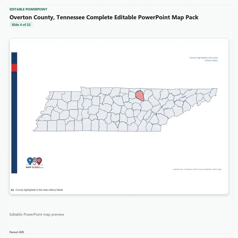 Overton County, Tennessee Editable Map Pack - Image 4