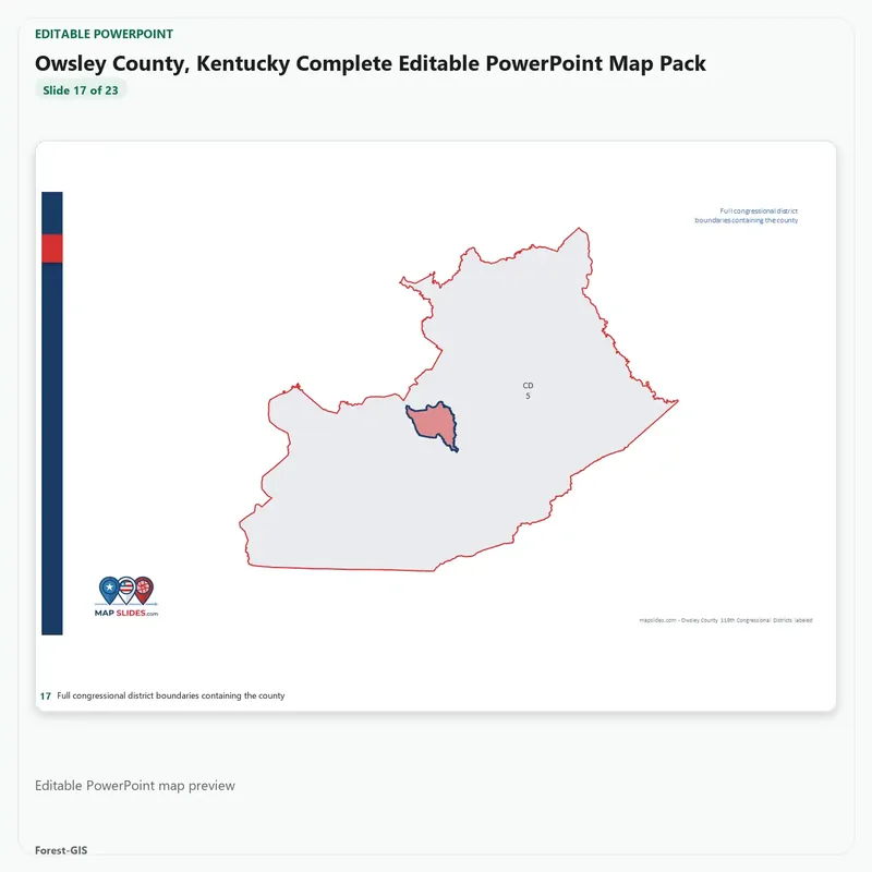 Owsley County, Kentucky Editable Map Pack - Image 5