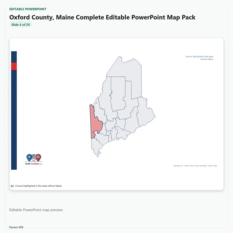 Oxford County, Maine Editable Map Pack - Image 4