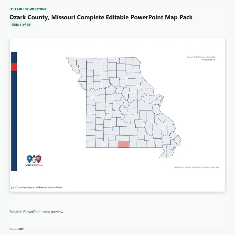 Ozark County, Missouri Editable Map Pack - Image 4