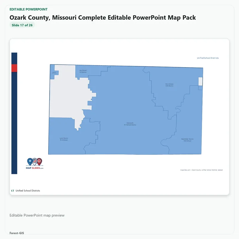 Ozark County, Missouri Editable Map Pack - Image 5