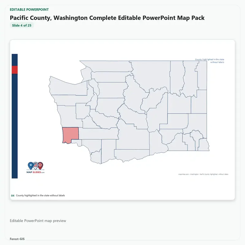 Pacific County, Washington Editable Map Pack - Image 4