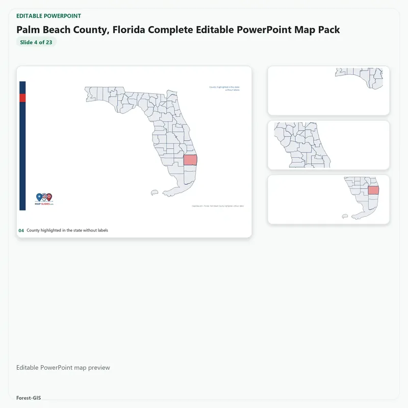 Palm Beach County, Florida Editable Map Pack - Image 4