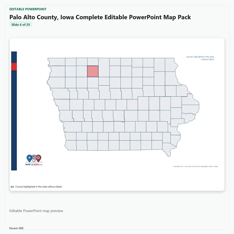 Palo Alto County, Iowa Editable Map Pack - Image 4