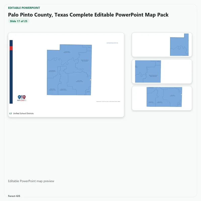 Palo Pinto County, Texas Editable Map Pack - Image 5