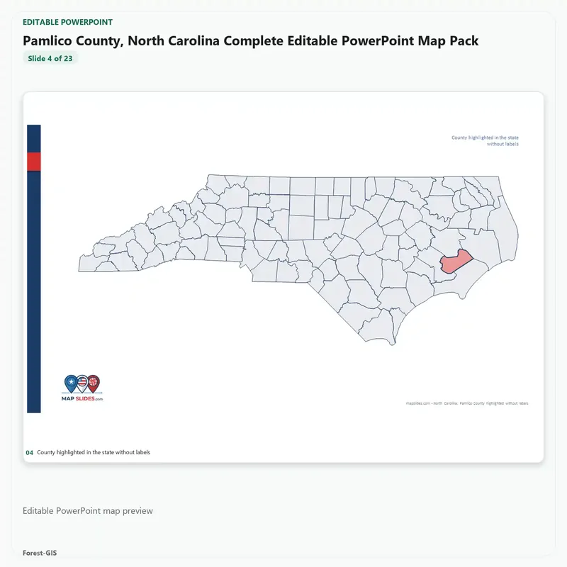 Pamlico County, North Carolina Editable Map Pack - Image 4