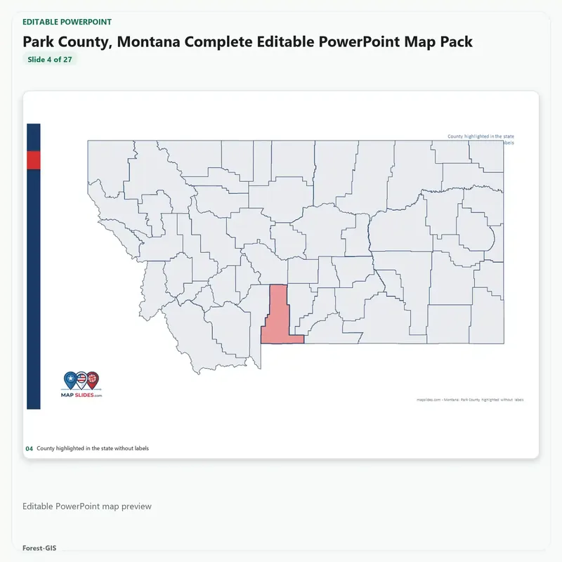 Park County, Montana Editable Map Pack - Image 4
