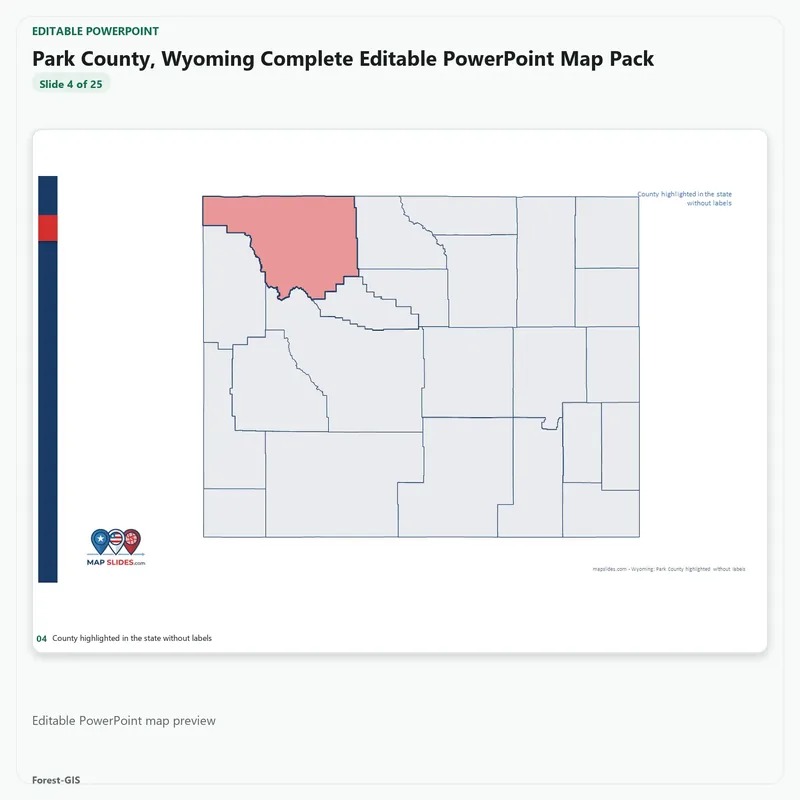 Park County, Wyoming Editable Map Pack - Image 4