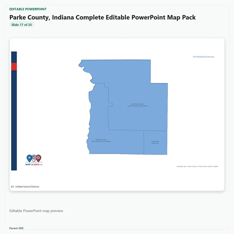 Parke County, Indiana Editable Map Pack - Image 5