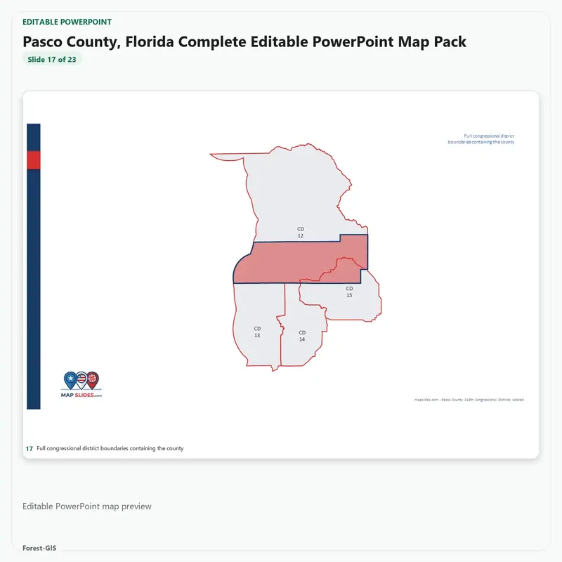 Pasco County, Florida Editable Map Pack - Image 5