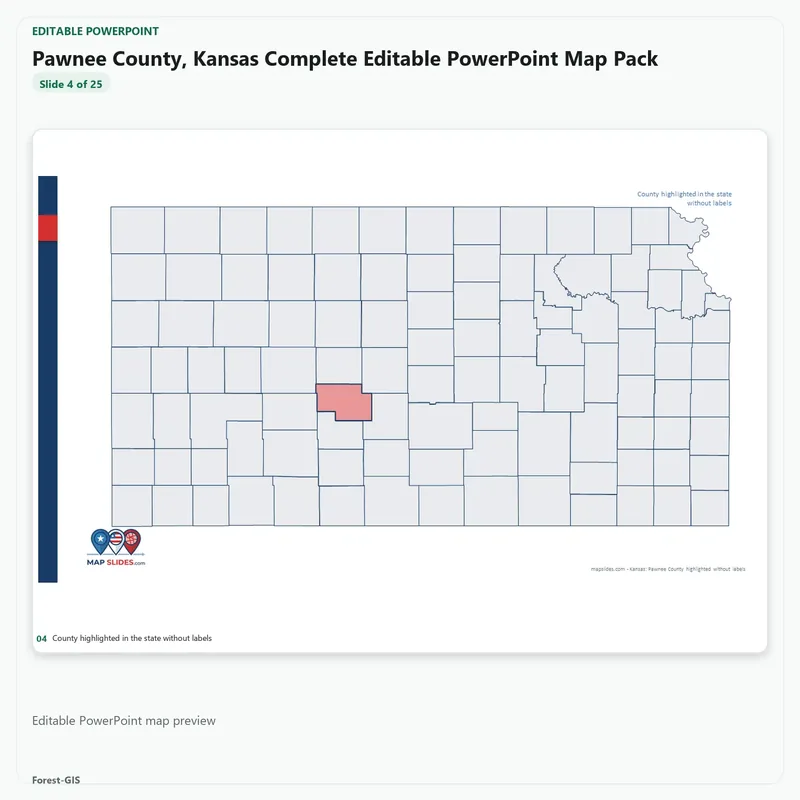 Pawnee County, Kansas Editable Map Pack - Image 4