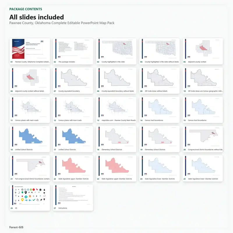 Pawnee County, Oklahoma Editable Map Pack - Image 2