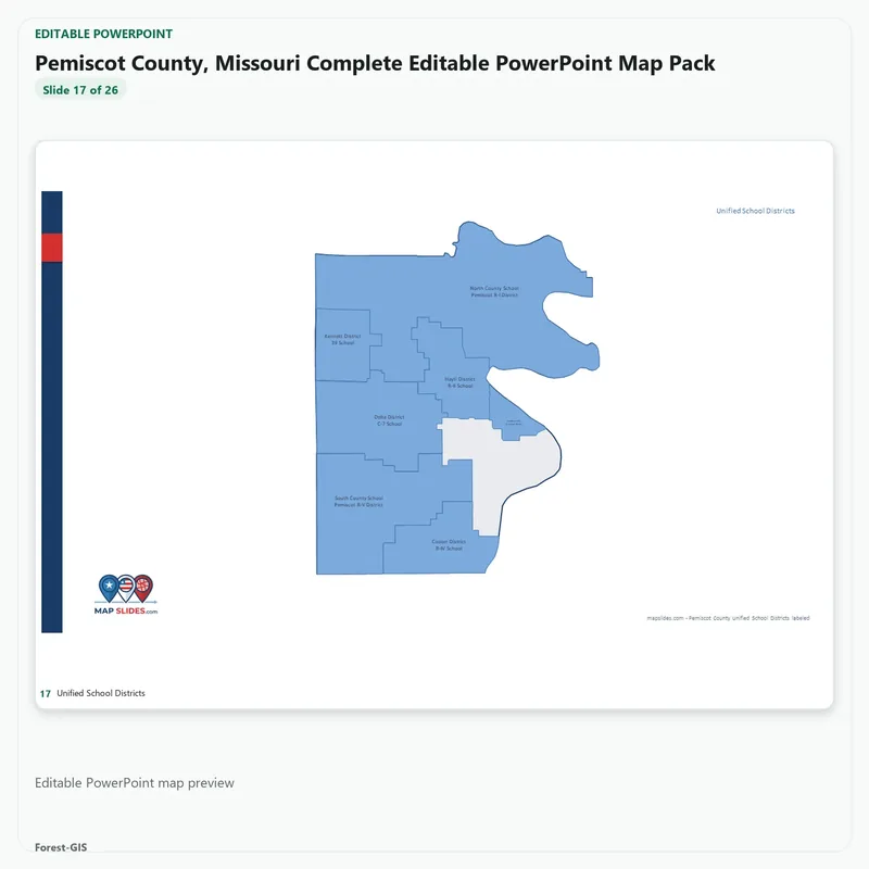 Pemiscot County, Missouri Editable Map Pack - Image 5