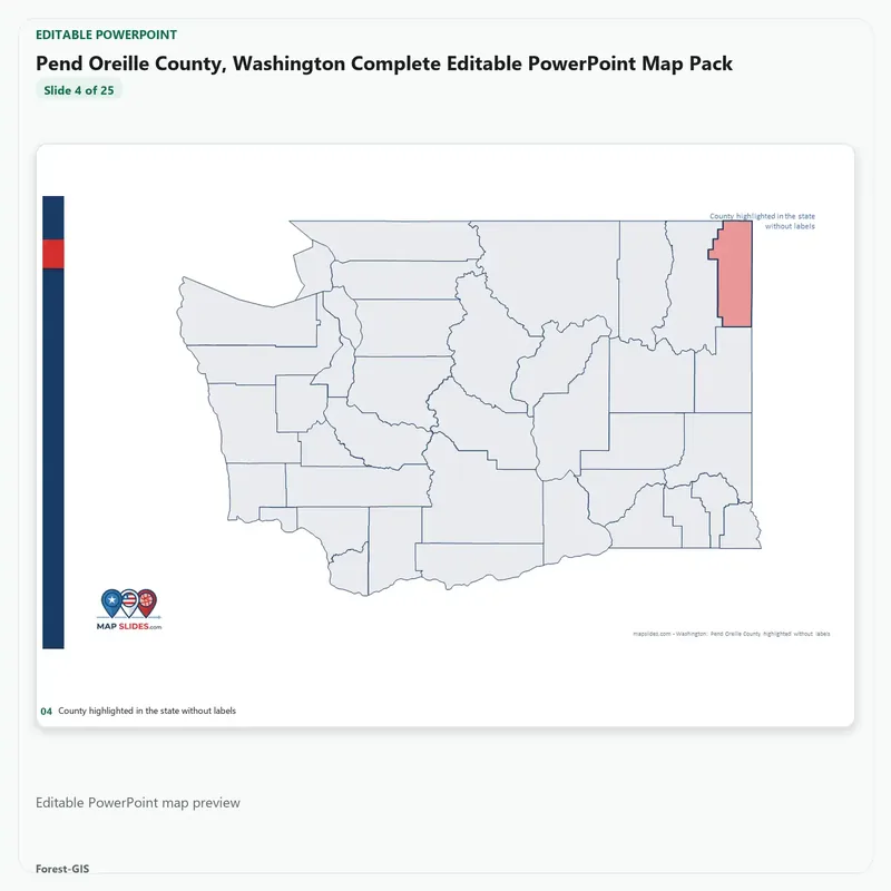 Pend Oreille County, Washington Editable Map Pack - Image 4