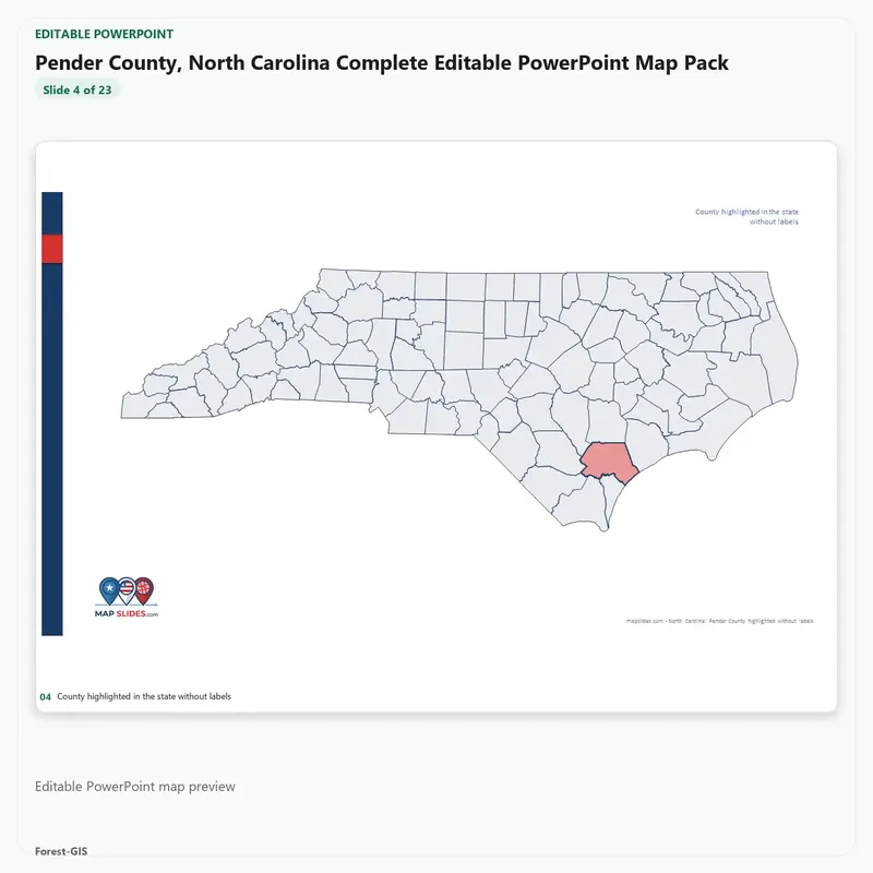 Pender County, North Carolina Editable Map Pack - Image 4