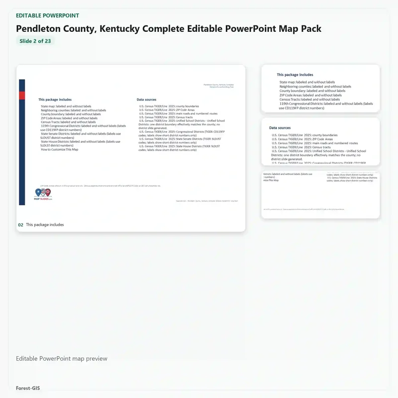 Pendleton County, Kentucky Editable Map Pack - Image 3