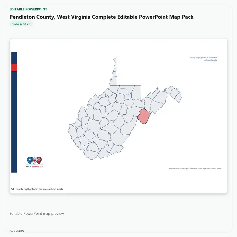Pendleton County, West Virginia Editable Map Pack - Image 4