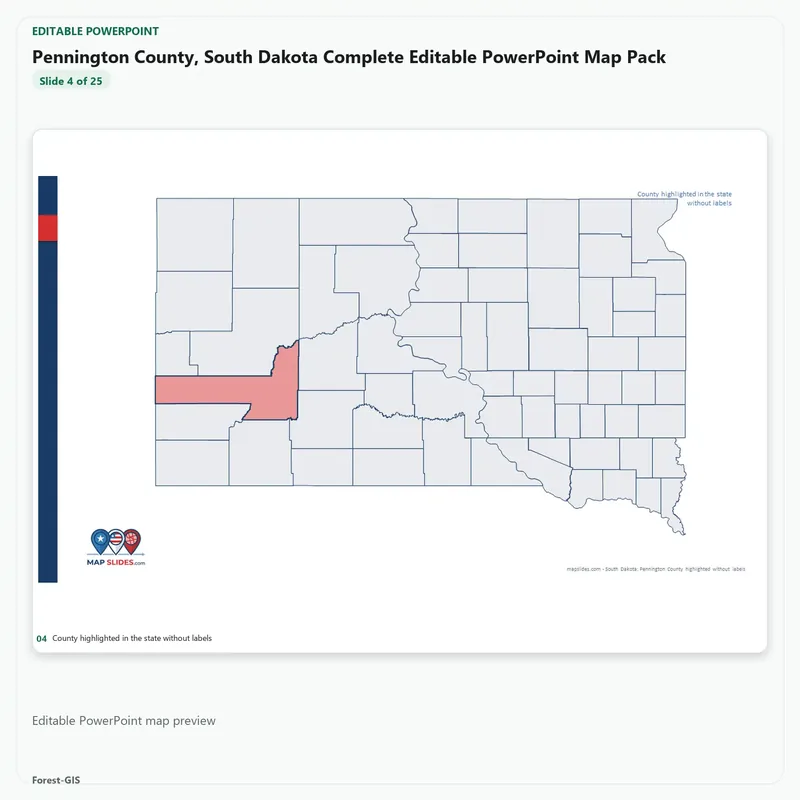 Pennington County, South Dakota Editable Map Pack - Image 4