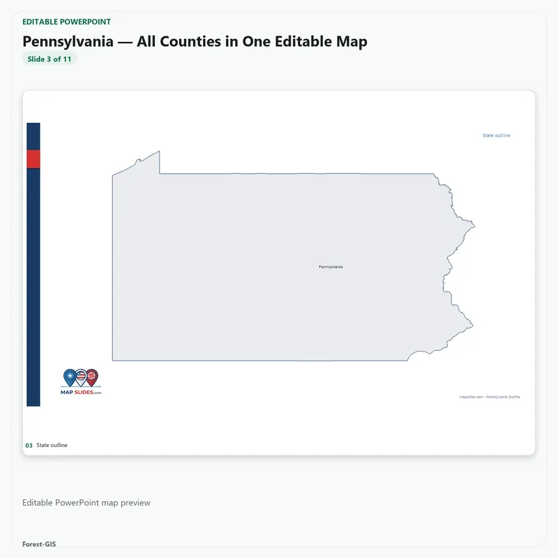 Pennsylvania — All Counties in One Editable Map - Image 2