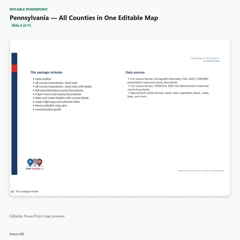 Pennsylvania — All Counties in One Editable Map - Image 4