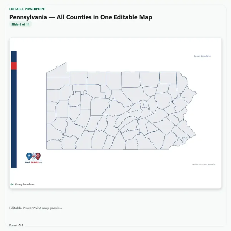 Pennsylvania — All Counties in One Editable Map - Image 5