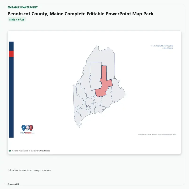 Penobscot County, Maine Editable Map Pack - Image 4