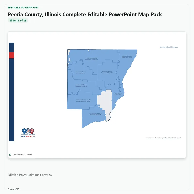 Peoria County, Illinois Editable Map Pack - Image 5
