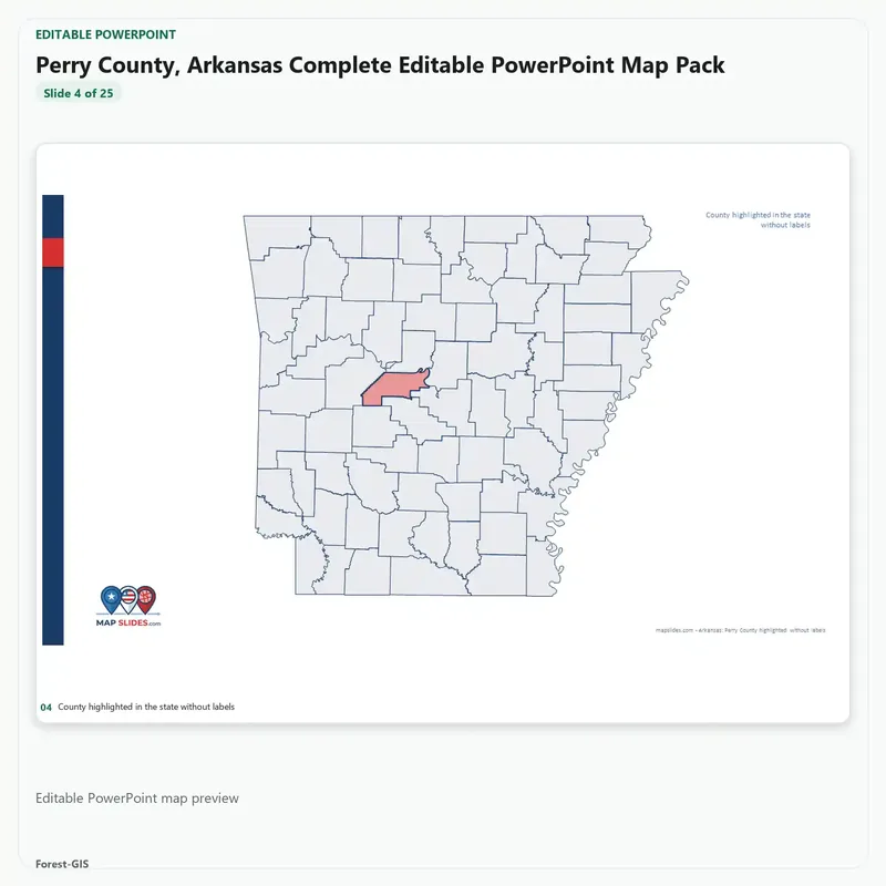 Perry County, Arkansas Editable Map Pack - Image 4