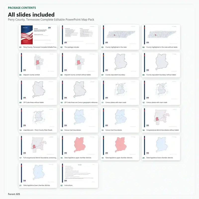 Perry County, Tennessee Editable Map Pack - Image 2