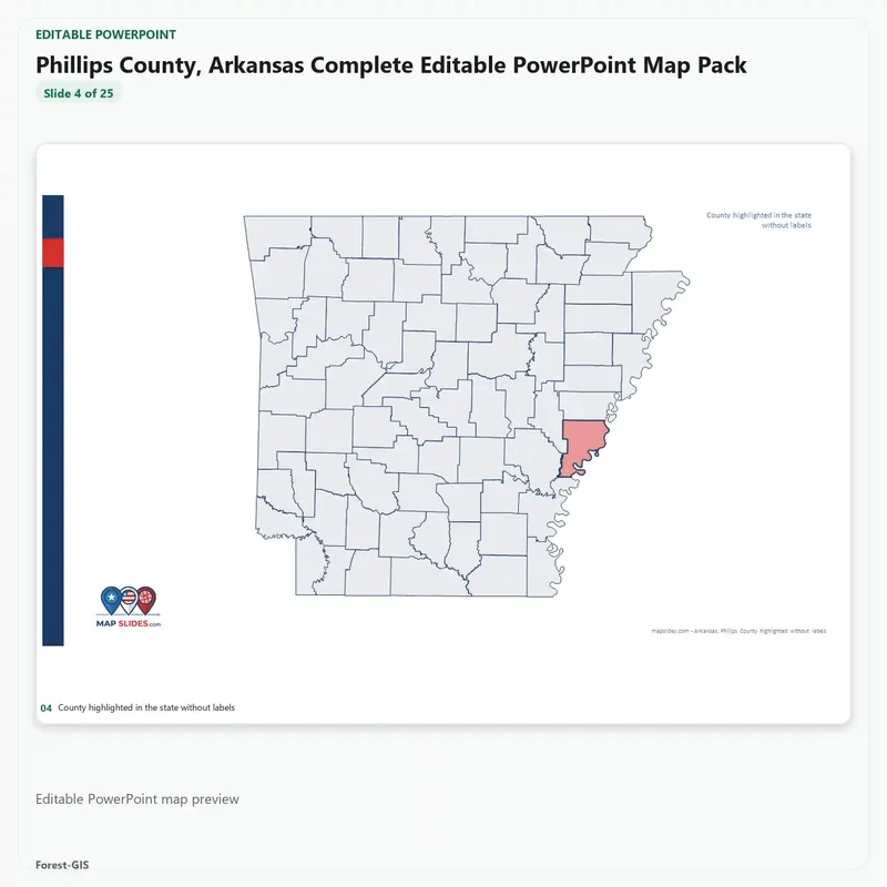 Phillips County, Arkansas Editable Map Pack - Image 4