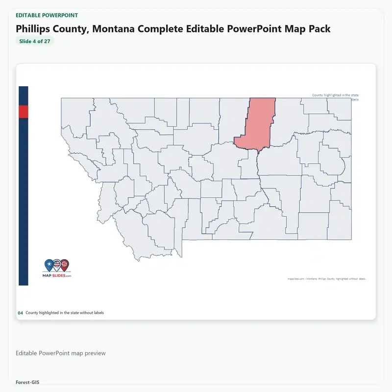 Phillips County, Montana Editable Map Pack - Image 4