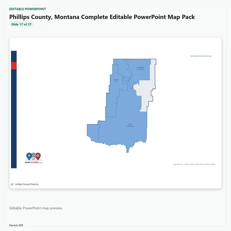 Phillips County, Montana Editable Map Pack - Image 5
