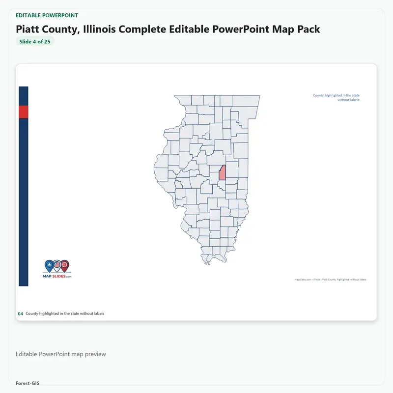 Piatt County, Illinois Editable Map Pack - Image 4